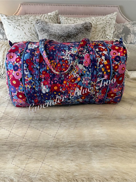 Vera Bradley Handbags - VERA BRADLEY Impressoinita 2015 Large Duffle Bag 2 Handles Zip Top Pink Purple